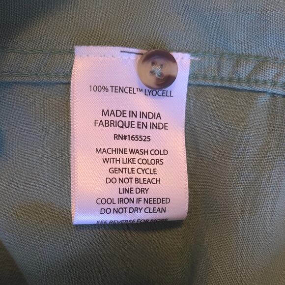 Lola River Barry V-Neck Button Front Shirt Blouse NWT LR1027 Chambray Feel sz L - Picture 9 of 9